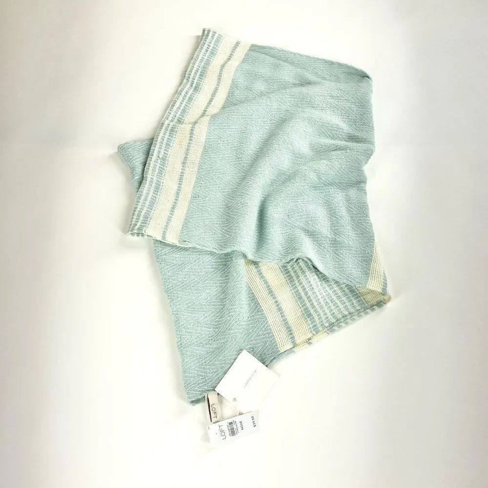 Loft blue stripe knit circle scarf
